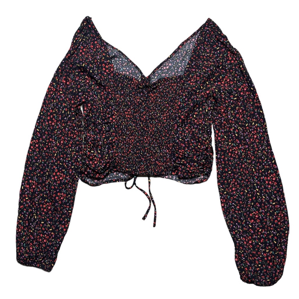 H&M Floral Drawstring Front Blouse - Picture 4 of 6